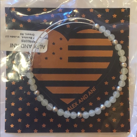 Alex and Ani Jade Beaded Bangle - Picture 3 of 4